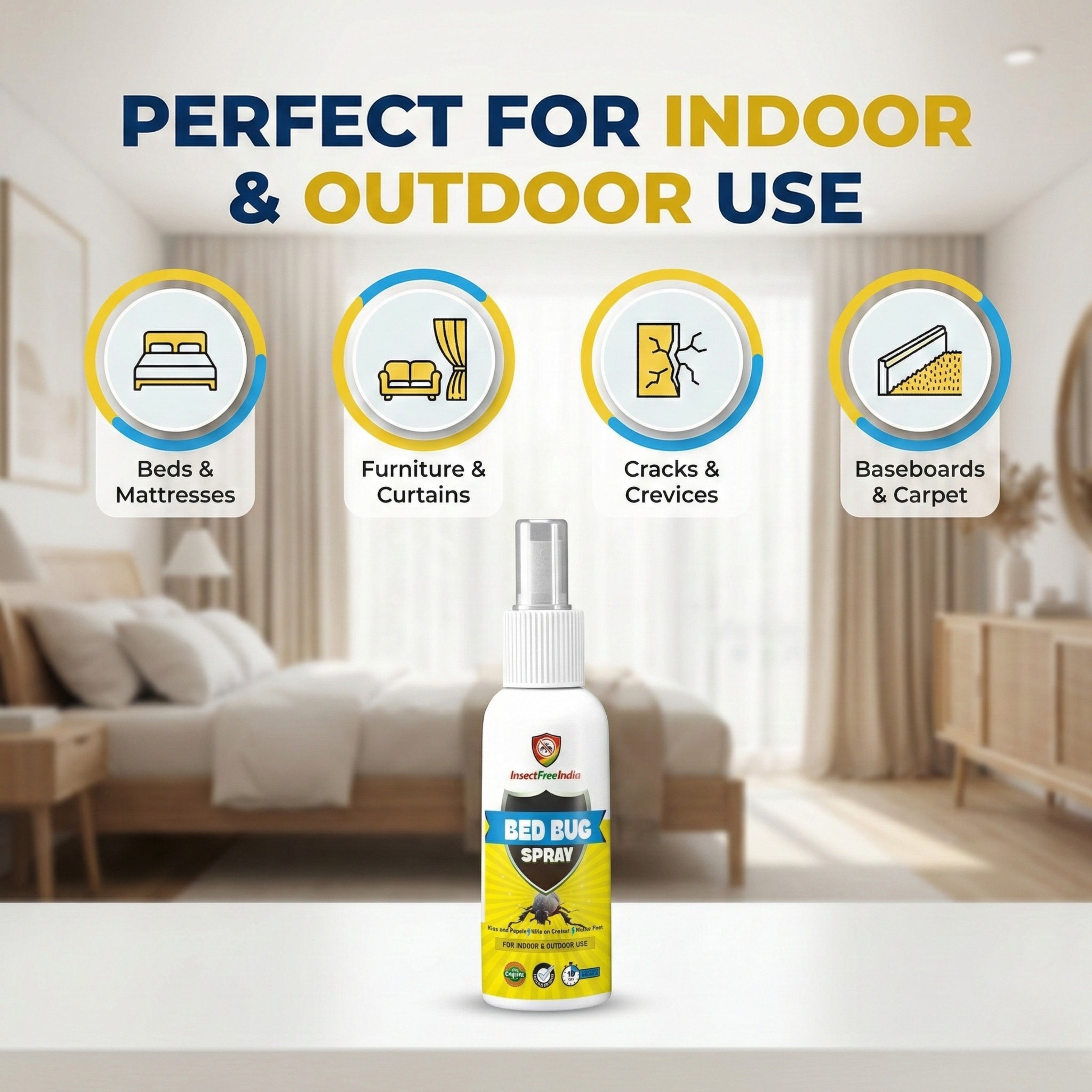 Bed Bug Spray | Fast Acting Bed Bug Killer & Repellent | Furniture | Safe for Indoor & Outdoor Use