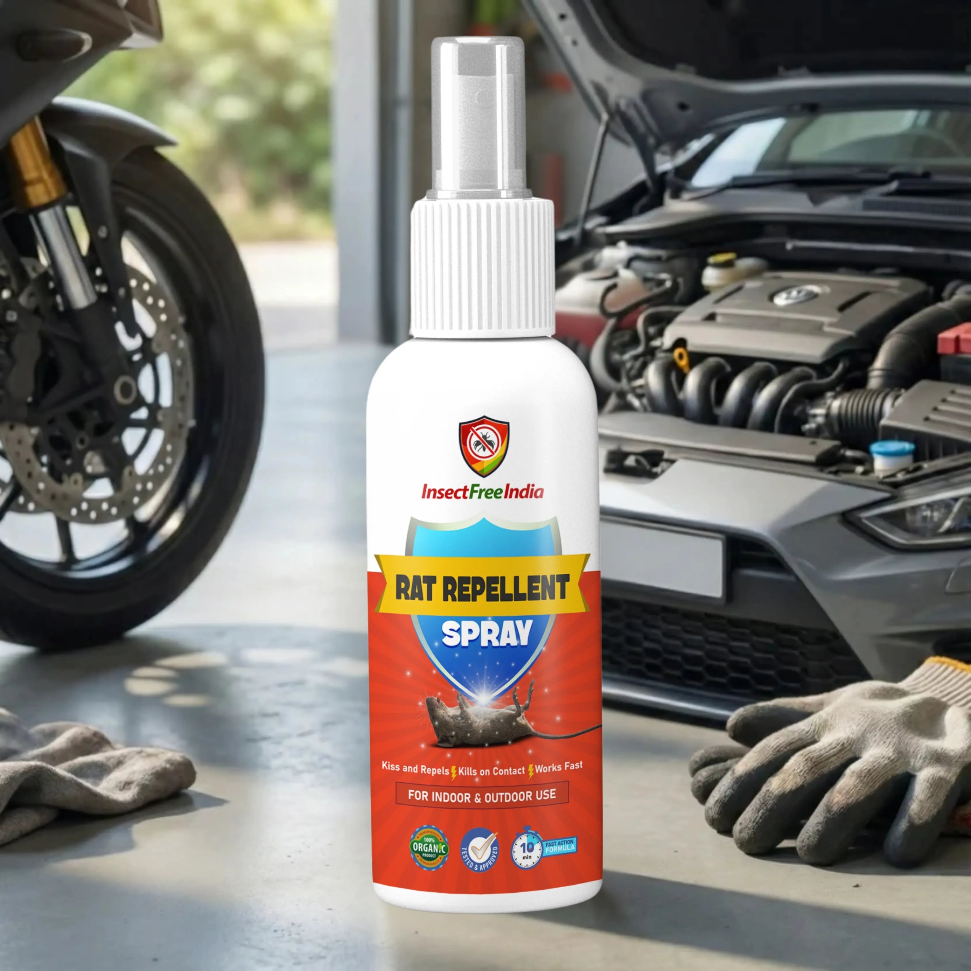 Fast-Acting Rat Repellent Spray | Herbal Rodent Control | Safe & Easy Home Protection