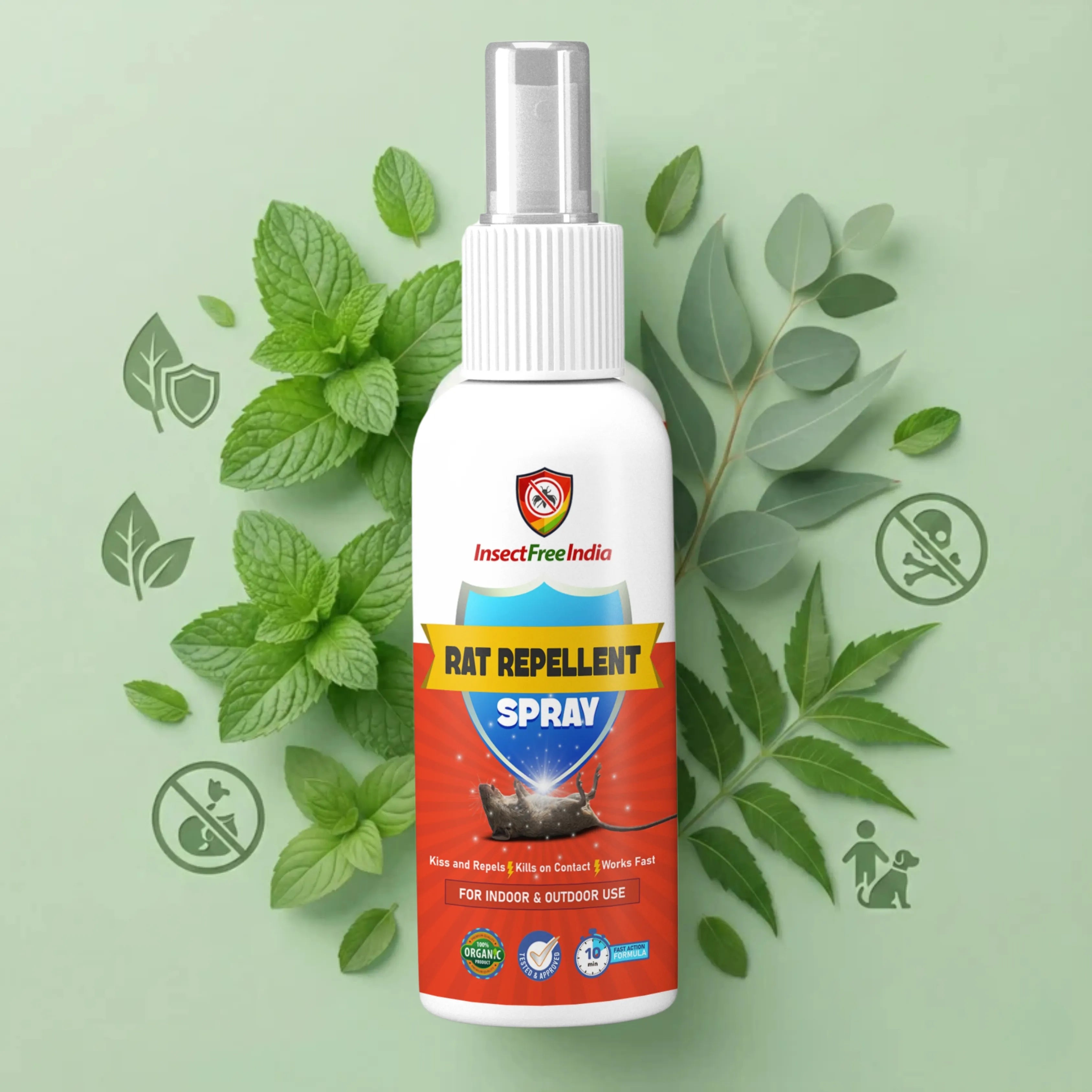 Fast-Acting Rat Repellent Spray | Herbal Rodent Control | Safe & Easy Home Protection